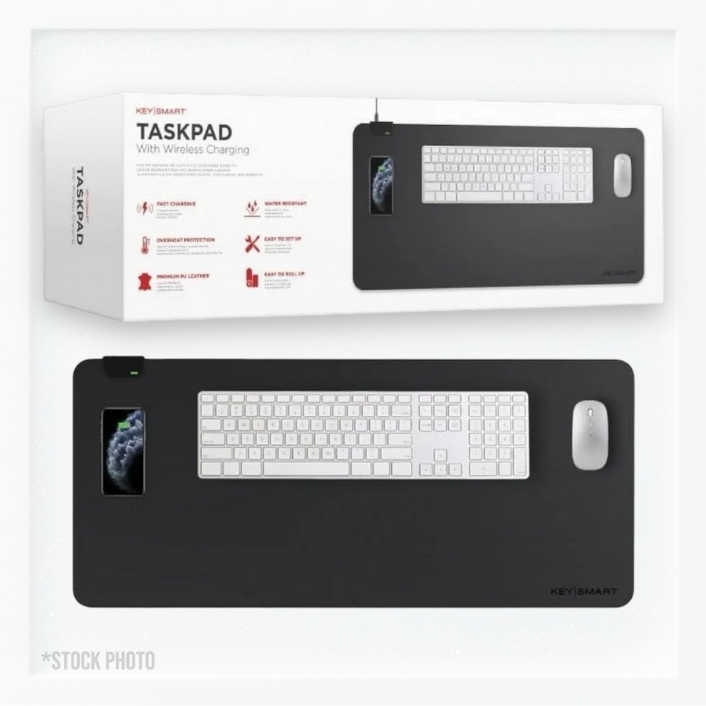 NWT Key Smart Wireless Charger PU Leather Desk Task Pad
